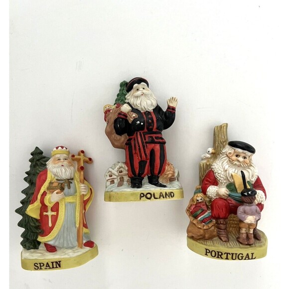 Unbranded Other - Vintage Santa Claus Christmas Statues 4 in Tall Country - Spain Portugal Poland